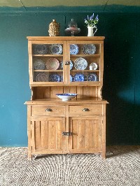 Antique Vintage Solid Pine Country Homes Kitchen Storage Pantry Cupboard Dresser