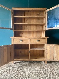 Antique Vintage Solid Pine Country Homes Kitchen Storage Pantry Cupboard Dresser