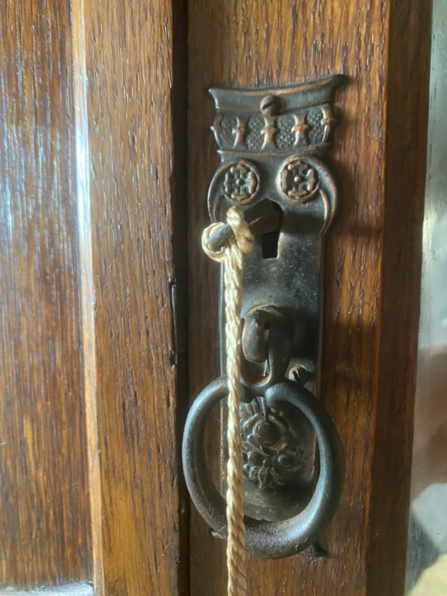 Arts & Crafts Solid Oak Antique Victorian Hallway or Bedroom Mirrored Wardrobe