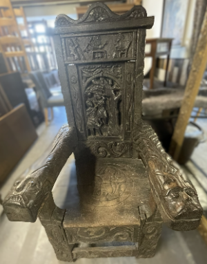 Bog Oak Throne Chair | Pre 17th Century