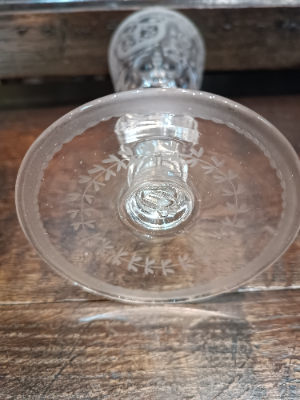 Discover our rare 1740 Bohemian/Dutch baluster stem lead glass goblet. Perfect for antique collectors, with 8.5cm base width and 17cm height. Shop now!