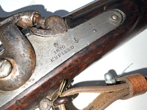 This is an iconic 3-band Musket by Enfield. Dated 1870 with Tower stamp. These were widely used in conflicts such as the American Civil War and the Indian Rebellion of 1857, and were an important part of the evolution of firearms technology during the 19th century.
This rifle has a 38 inch barrel and would have fired a .577 caliber Minié ball, which was a conical-shaped bullet that expanded upon firing to fit the rifling grooves in the barrel. This was used to increase accuracy and range.
This Enfield 3-Band Musket depicts excellent historical significance and craftsmanship.
Condition
This 3-band rifle is in excellent condition with some minor surface knocks and scratches. It can still be cocked and dry-fired. Please see pictures for more detail.Offering free UK delivery reference DBSD5