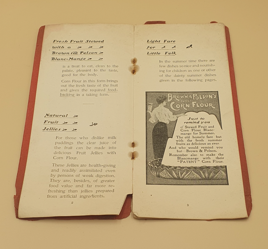 Rare Early Copy Of Brown & Polson's Summer Dishes C. 1901