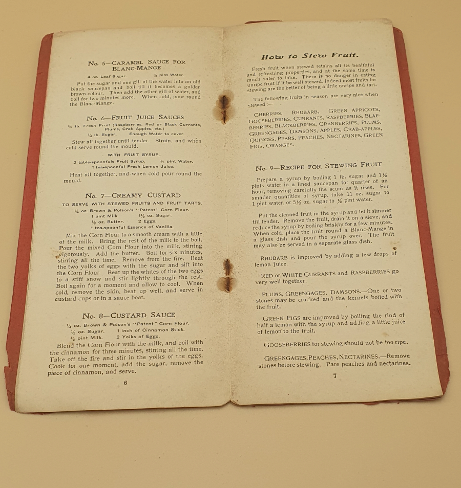 Rare Early Copy Of Brown & Polson's Summer Dishes C. 1901