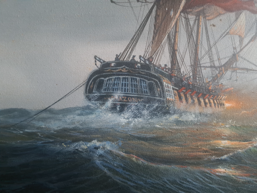 Capture Of The Droits De L'Homme Scene By Donald  MacLeod