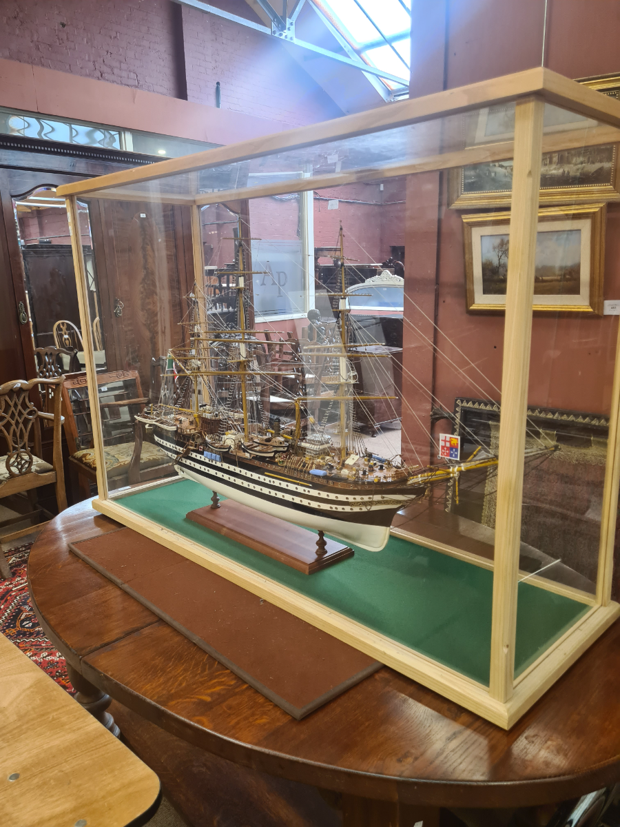 Cased Ship Model Of The Amerigo Vespucci