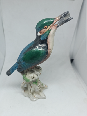 Probably Samson  Porcelain Model Of KingFisher Catching The Fish