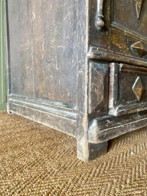 Characterful Antique Solid Oak Panelled Wedding Dowery Coffer Large Mule Chest