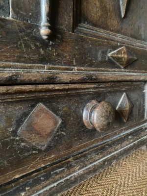 Characterful Antique Solid Oak Panelled Wedding Dowery Coffer Large Mule Chest