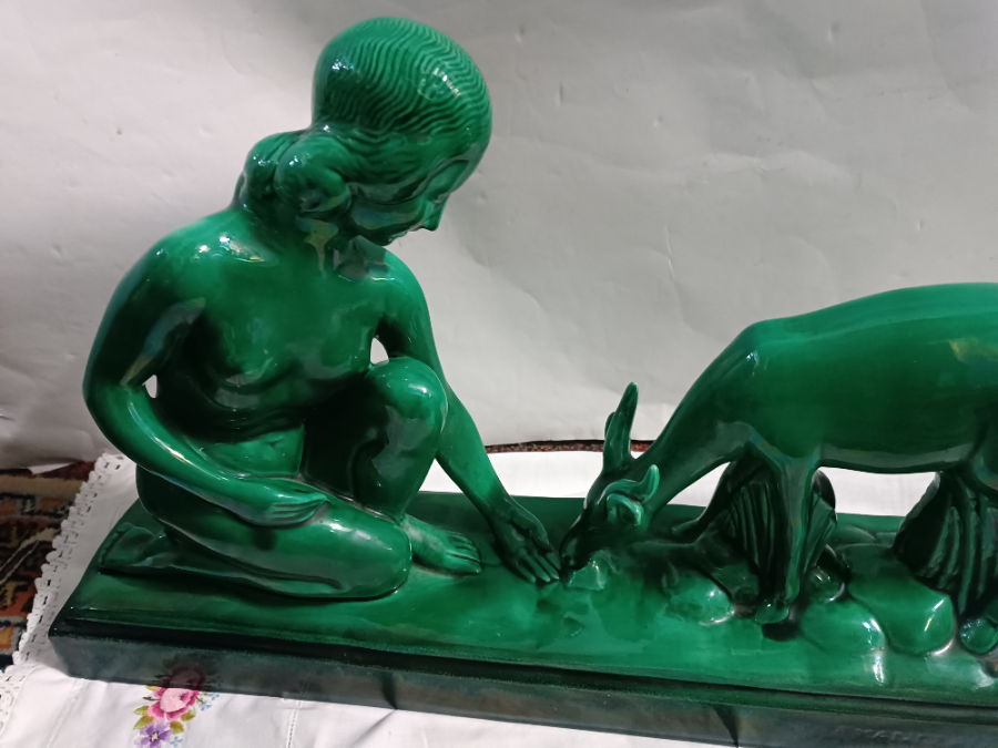 Explore our collection of art deco ceramic sculpture by Charles Lemanceau. Signed, in good condition, and dating back to the 1930s. Buy now!