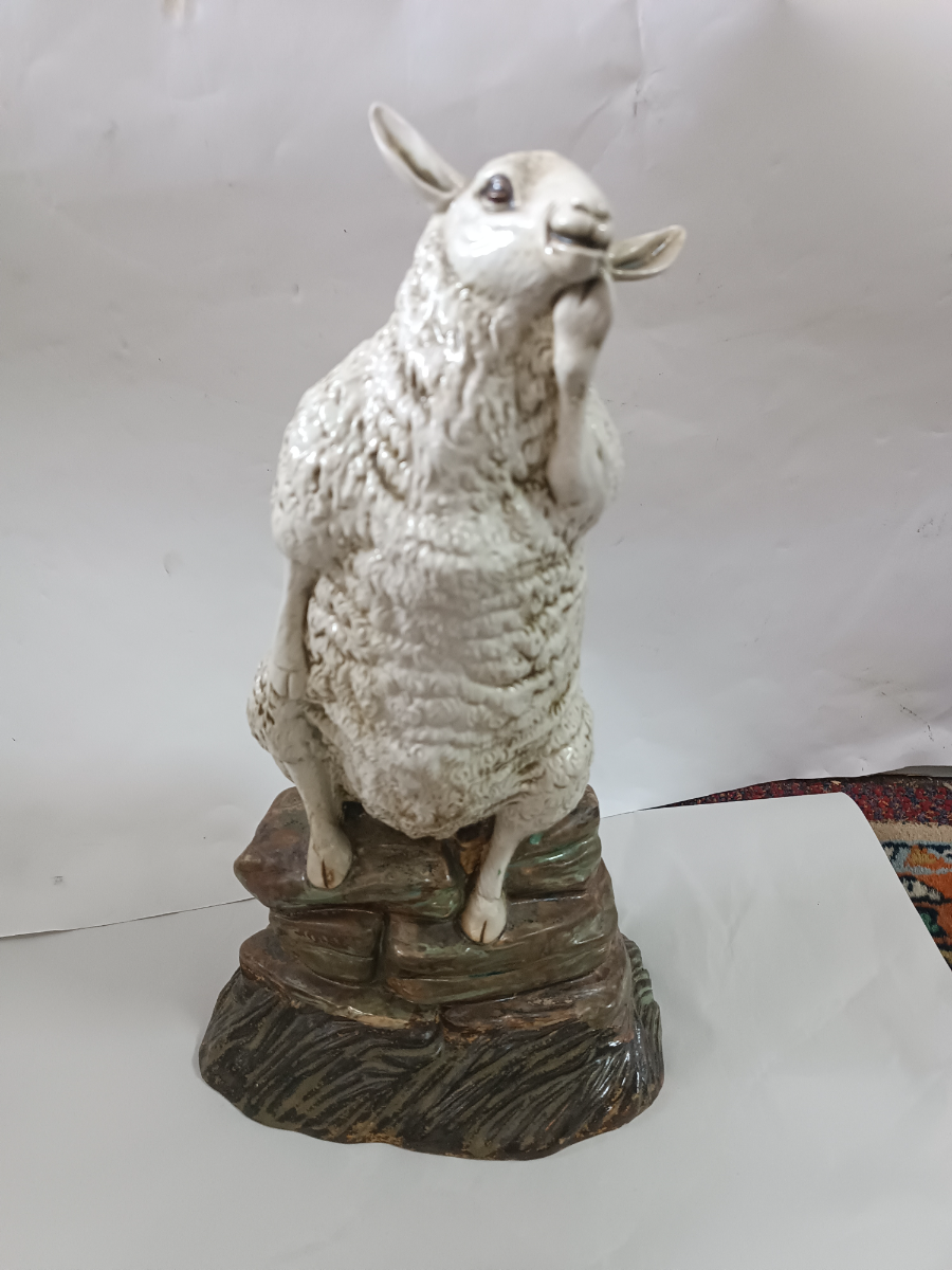 Discover our Cobridge Stoneware Robert Tabbenor Sheep Model. Expertly crafted in England, this stunning porcelain piece makes for a beautiful addition to any antique collection. Shop now!