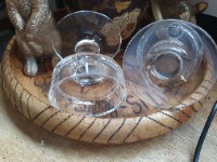 Dartington glass tea light holders  x 2