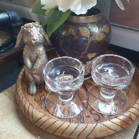 Dartington glass tea light holders  x 2