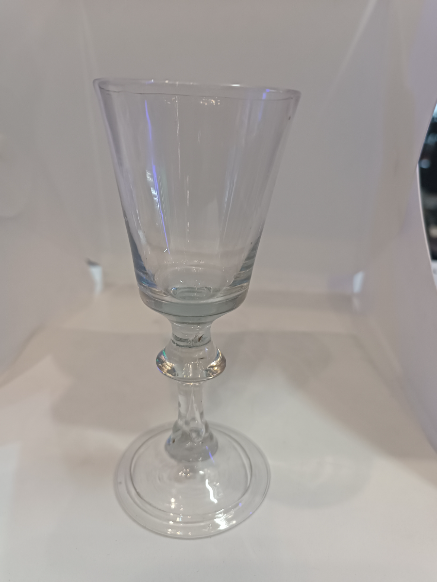 Explore our collection of 18th c Balastoid soda glasses. This classic product features a tear on lower stem, soda metal bucket bowl and more. Perfect for your collection!