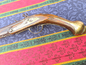 Explore our collection of early 18th century Flintlock 16 bore pistols. Unknown provenance, 50cm in length. Don't miss out, add history to your collection now!