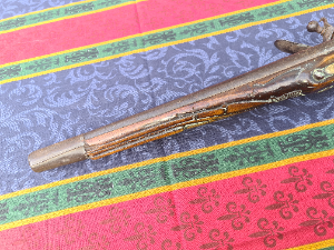 Explore our collection of early 18th century Flintlock 16 bore pistols. Unknown provenance, 50cm in length. Don't miss out, add history to your collection now!