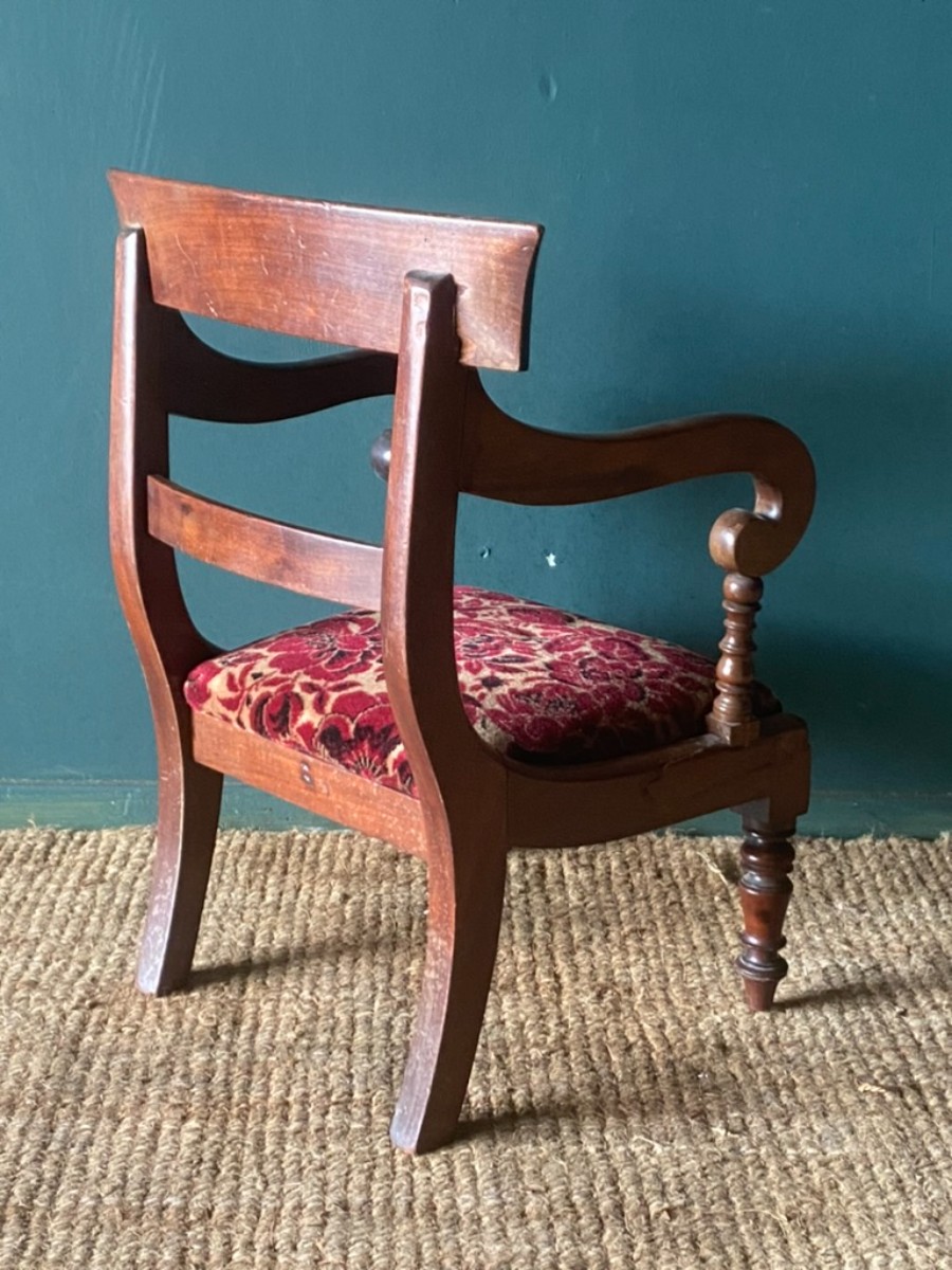 Early 19th C. Regency Georgian Period Antique Children's Toddlers Arm Chair VGC