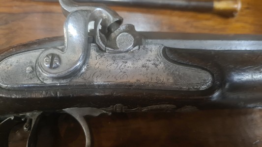 Early 19th Century French Silver Rifled Percussion Pistol