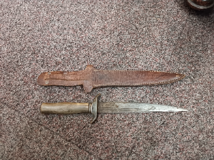 Early 20th C Bowie Type, Hunting Knife