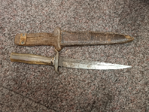 Early 20th C Bowie Type, Hunting Knife