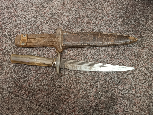 Early 20th C Bowie Type, Hunting Knife