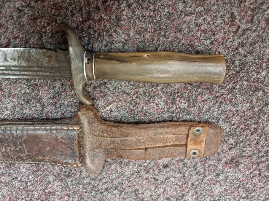 Early 20th C Bowie Type, Hunting Knife