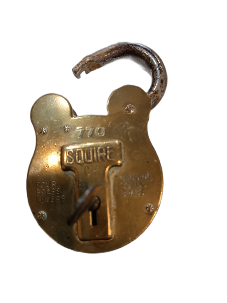 Early 20th C. Squire Brass PadLock With Key