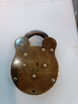 Early 20th C. Squire Brass PadLock With Key