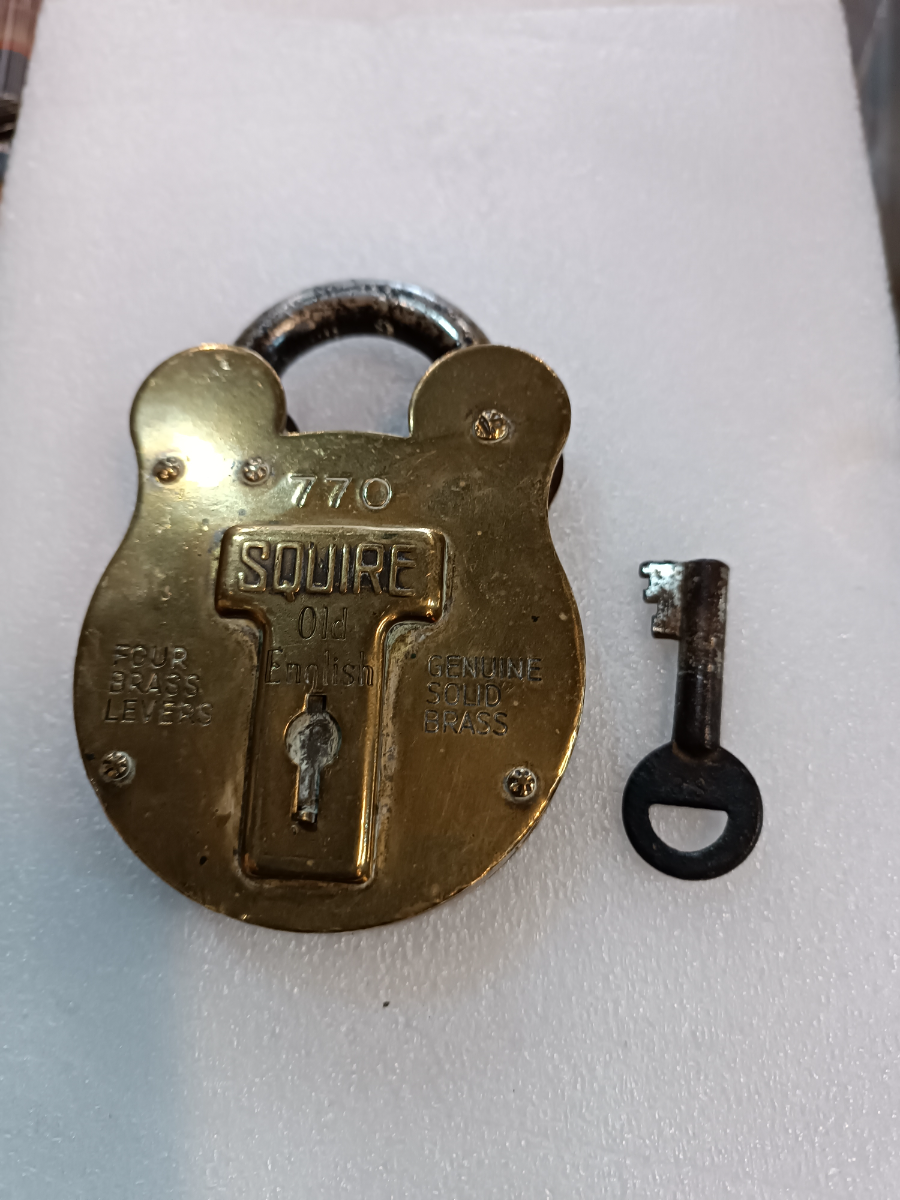 Early 20th C. Squire Brass PadLock With Key