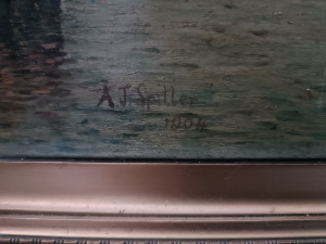 Discover our collection of early 20th century oil paintings. This Venetian canal scene features boats, gondolas, and Santa Maria della Salute. Buy now!