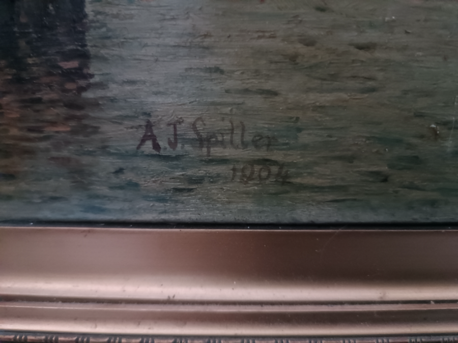 Discover our collection of early 20th century oil paintings. This Venetian canal scene features boats, gondolas, and Santa Maria della Salute. Buy now!