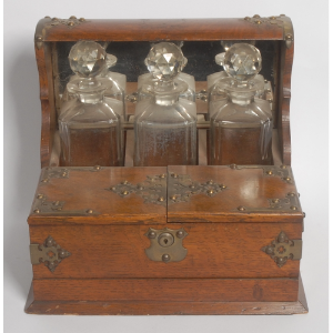 Mid Victorian Tantalus With Decanters