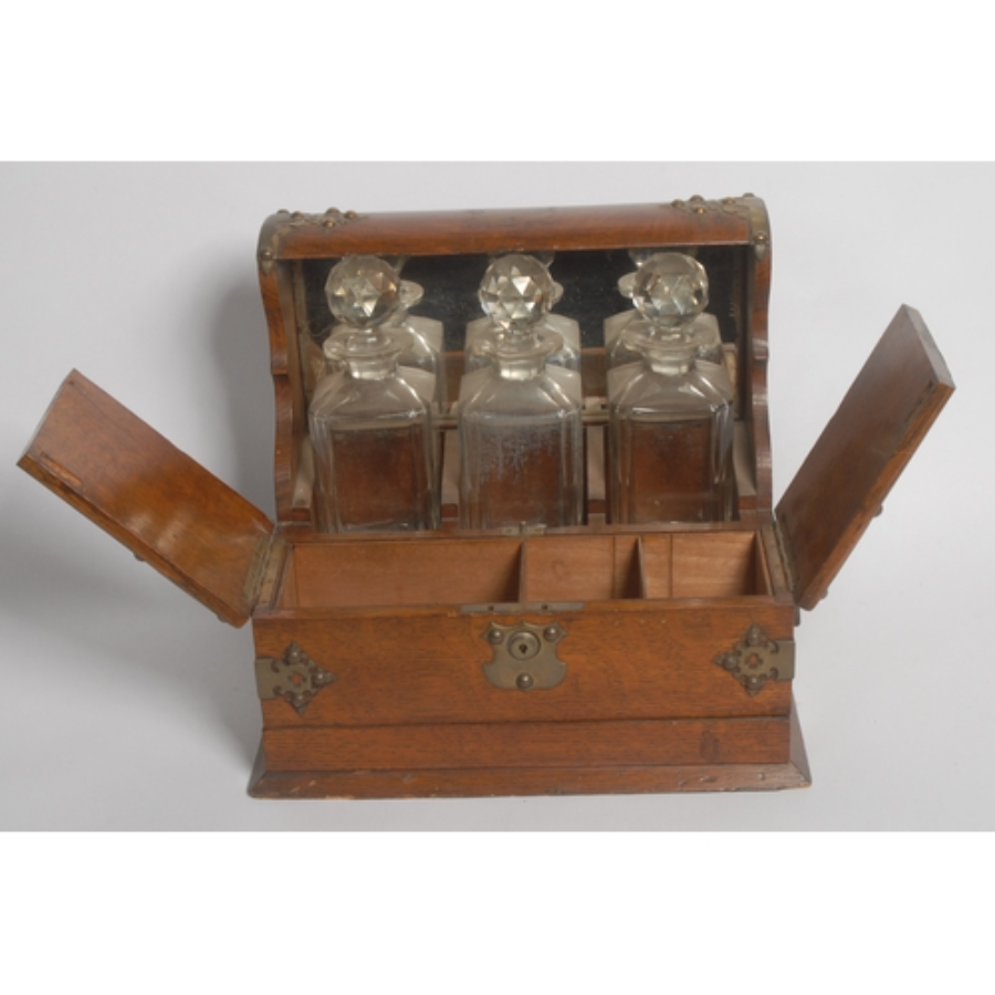 Mid Victorian Tantalus With Decanters