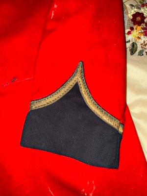 A lovely and rare example of a post-1901 North Staffordshire Regimental Sergeant Majors tunic. It is believed that the ribbons were added later. No name is available.