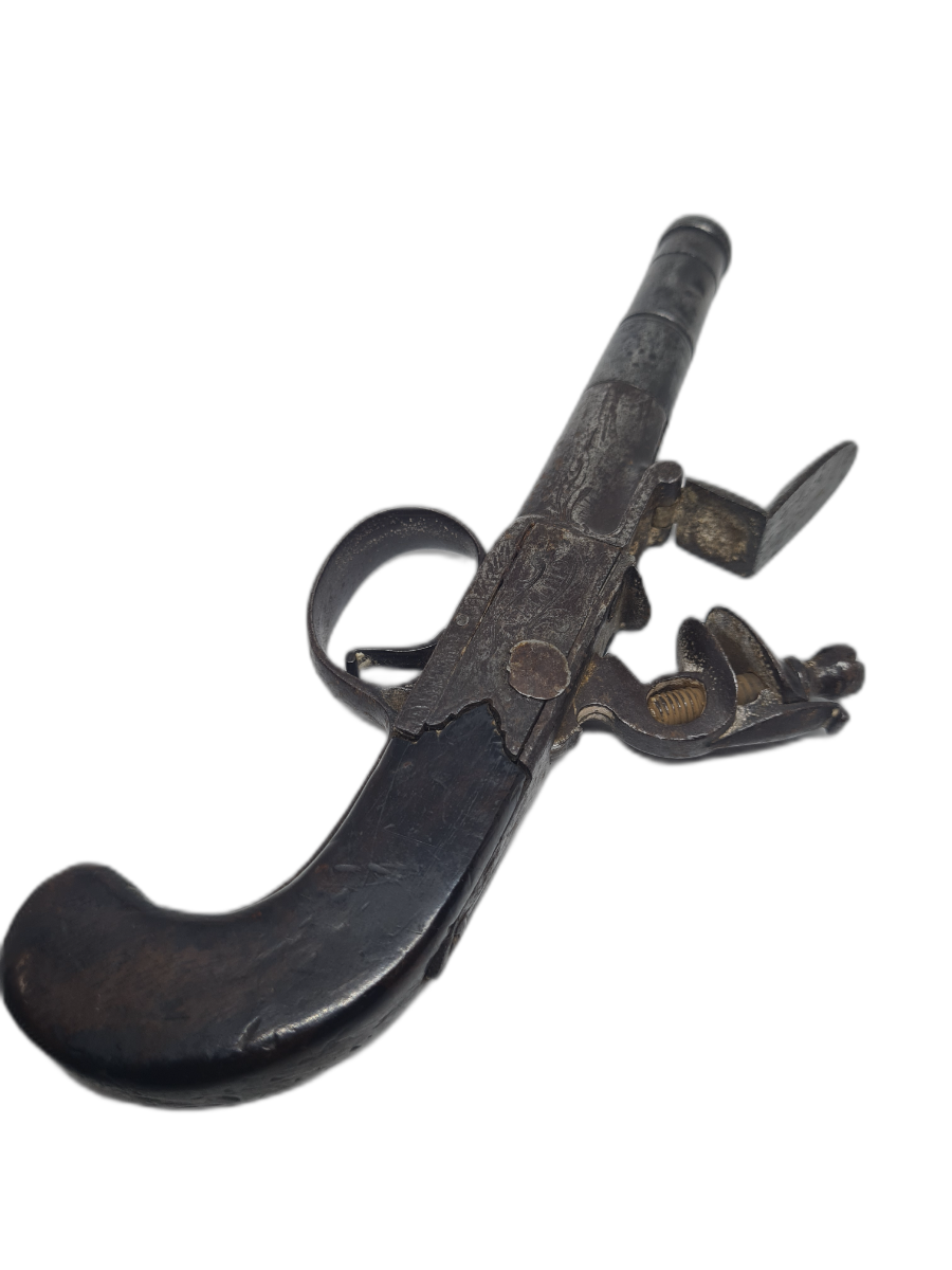 English Flintlock Pocket Pistol By Griffin.