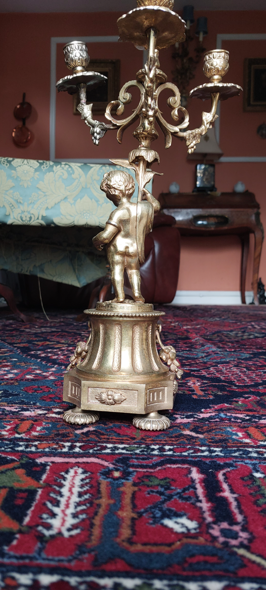 Antique Candelabras, Gold In Colour - Italian Made (F.B.A.I)