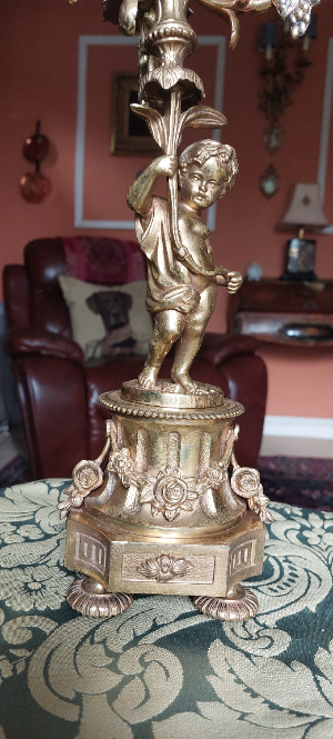 Antique Candelabras, Gold In Colour - Italian Made (F.B.A.I)