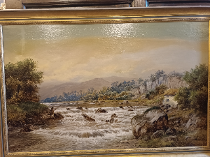 Fishing On The River by William Henry Mander, Signed