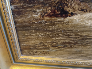 Fishing On The River by William Henry Mander, Signed