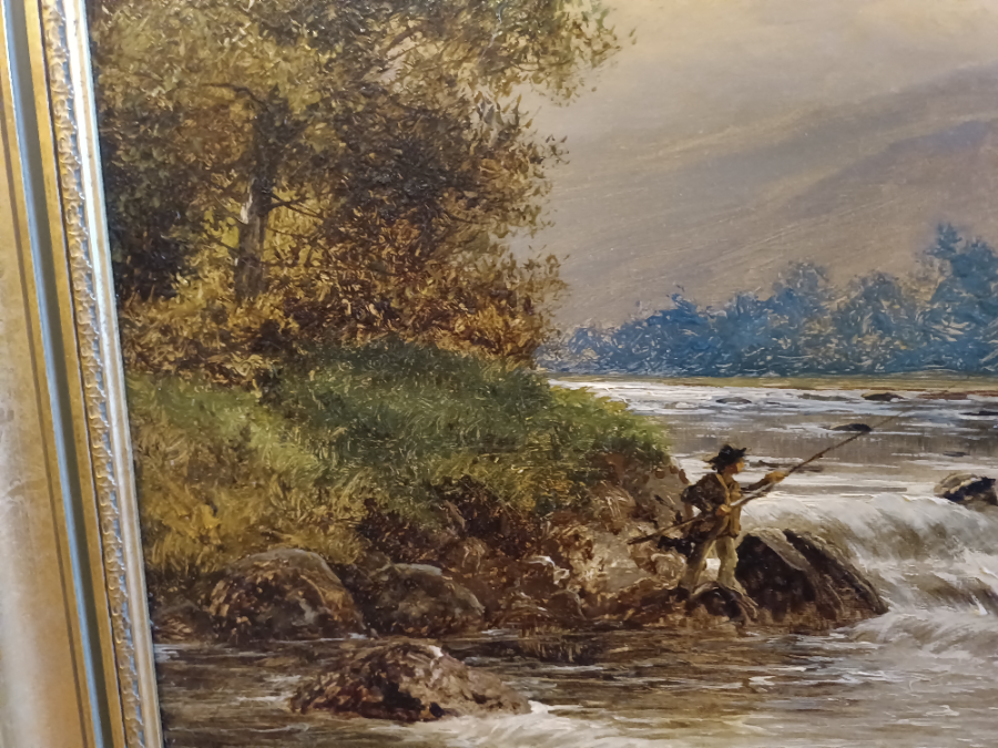 Fishing On The River by William Henry Mander, Signed