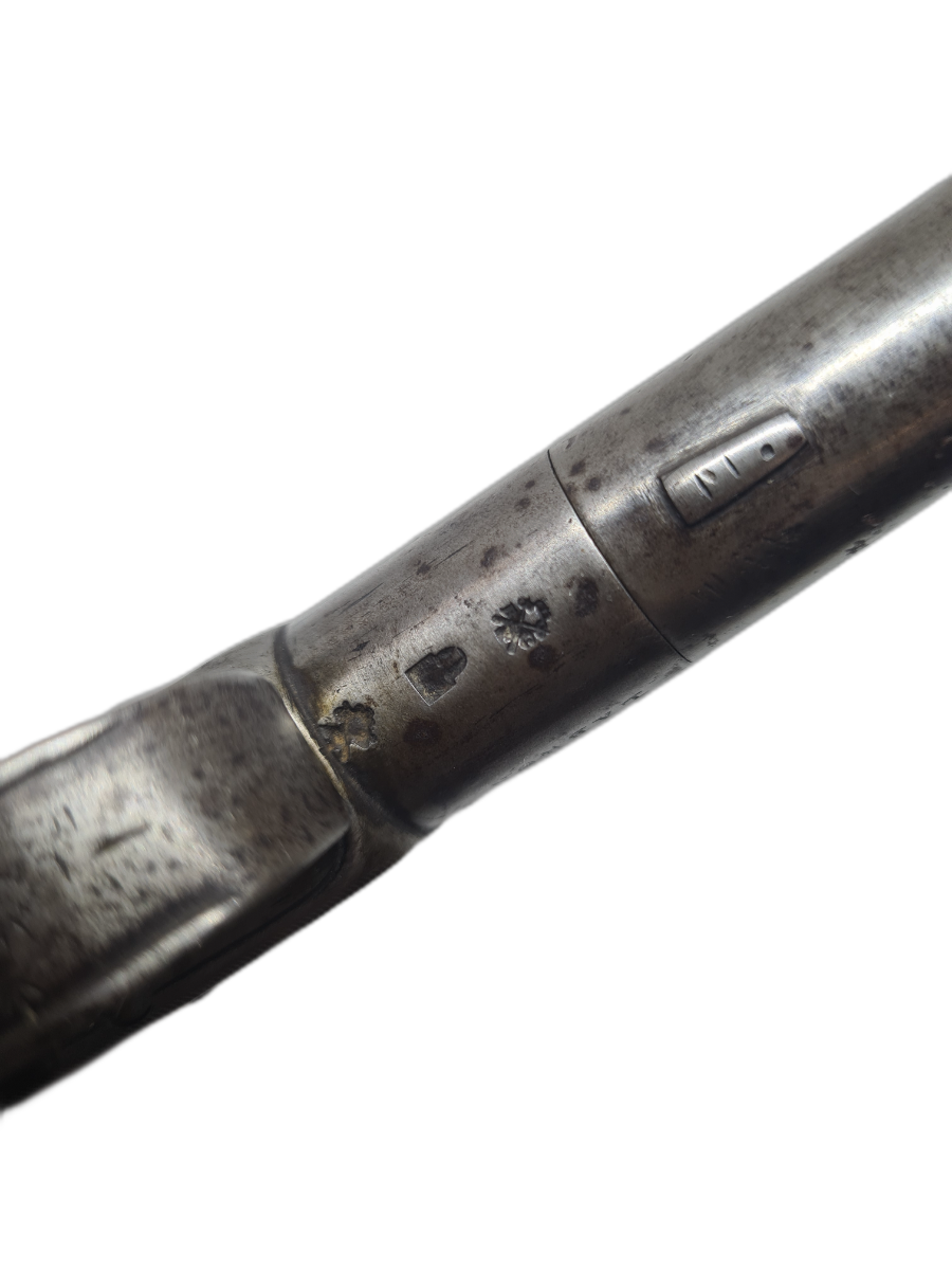 Discover our collection of antique firearms, featuring the English Flintlock Boxlock Pocket Pistol by Mabson and Labron, Birmingham Proofs, Circa 1808-1822. Buy now!