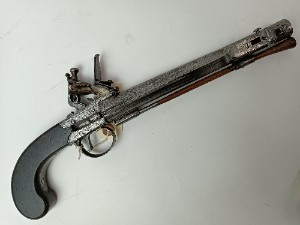 Flintlock Boxlock Pistol With Bayonet