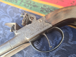 Explore our collection of antique firearms, including the historic flintlock 44 bore muff pistol by Smith of London, circa 1790. Shop now!