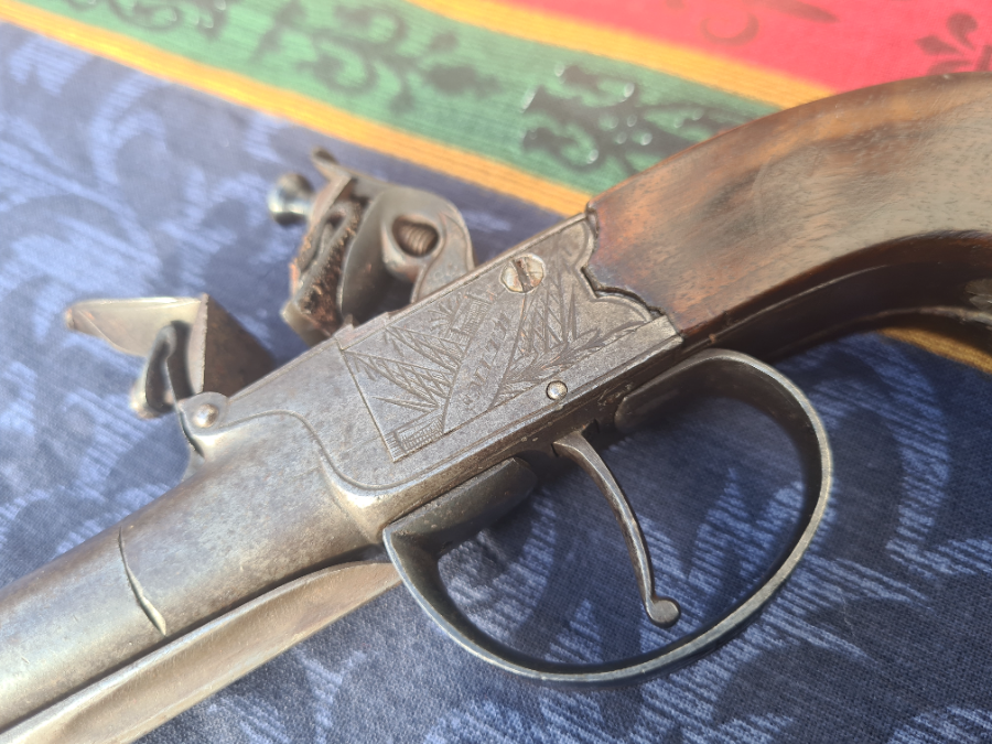 Explore our collection of antique firearms, including the historic flintlock 44 bore muff pistol by Smith of London, circa 1790. Shop now!