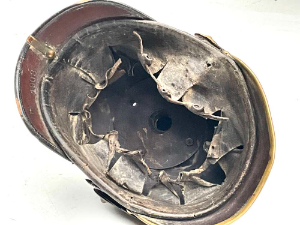 Helmet has a date of 1903 worn during the early years of the 1914-18 Great War. Showing much wear to liner, helmets a fantastic piece of history a must for the collection heights 33 cm widths 20 cm depths 25 cm, reference BBS   Tel: +44 7505 165 843 We accept online payments for all our items listed: Bank transfer cash on collection  or if wishing over the phone using your debit or credit cards, also doing layby payments plan, or email giving your address details & contact number and we shall send you your items invoice to make payment with your card. Send your request to - john.strong2@gmail.com