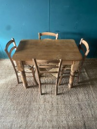 Genuine Antique Victorian Solid Pine Kitchen Dining Prep Table Seats 4 People GC