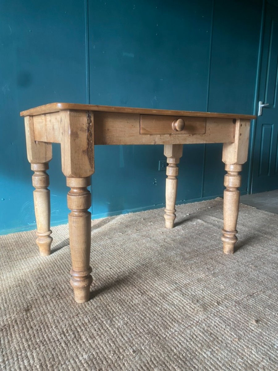 Genuine Antique Victorian Solid Pine Kitchen Dining Prep Table Seats 4 People GC