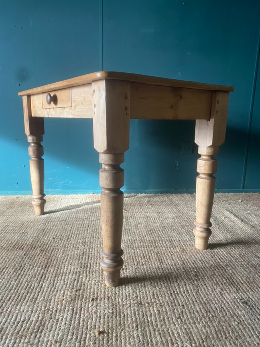 Genuine Antique Victorian Solid Pine Kitchen Dining Prep Table Seats 4 People GC