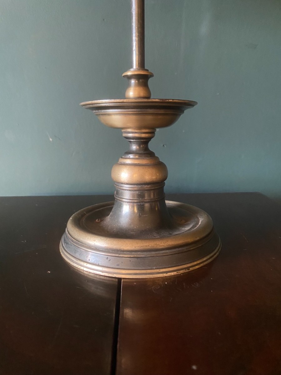 Genuine Bronze Antique Bouillotte Table Lamp REWIRED In VGood Original Condition