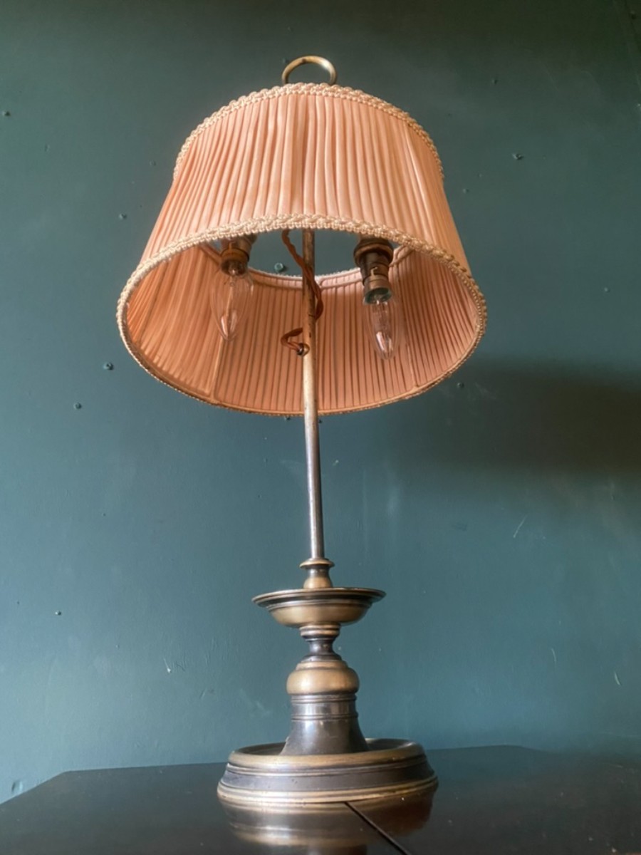 Genuine Bronze Antique Bouillotte Table Lamp REWIRED In VGood Original Condition